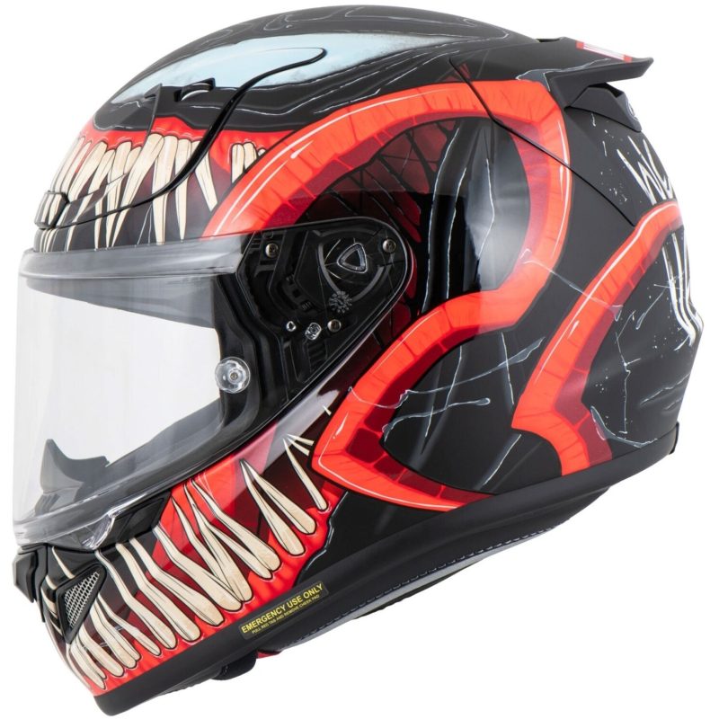 HJC RPHA 12 Venom 3 Marvel – Casco integral de moto negro y rojo, ECE 22.06