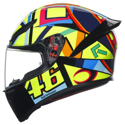 AGV K-1 Soleluna 2017 – Casco integral de moto amarillo/rojo/negro