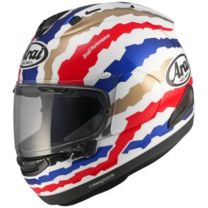 Arai RX-7V Evo Doohan Jubilee Restyle – Casco integral de moto blanco/rojo/azul/dorado