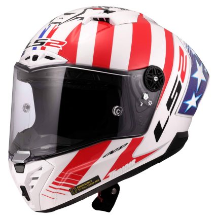 LS2 FF805 Thunder GP Aero – Casco integral de moto azul y negro, ECE 22.05