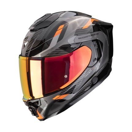 Scorpion EXO-1500 Air Sleek – Casco integral de moto negro, gris y rojo