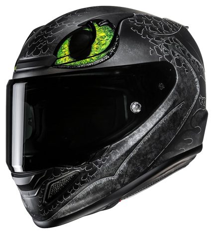 HJC RPHA 12 Toothless II – Casco moto integrale verde e nero opaco, ECE 22.06