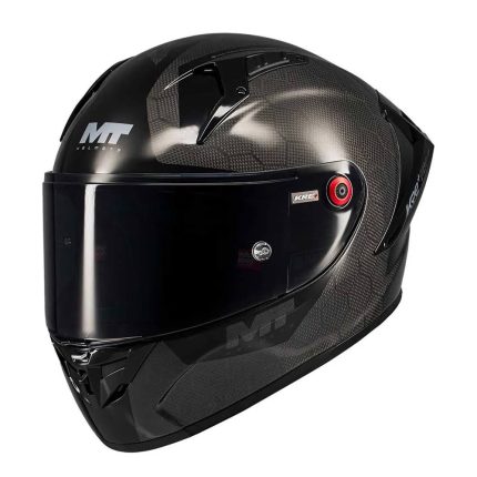 MT Helmets KRE+ S Pure A1 Brillo – Casco integral de moto negro brillo, ECE 22.05
