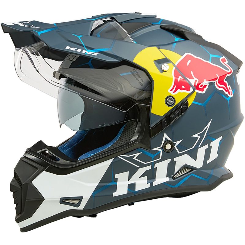 Kini Red Bull ADV 1.0 – Casco de cross de moto azul mate, ECE 22.06