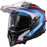 LS2 MX701 C Explorer Frontier – Casco de motocross de moto negro y azul, ECE 22.05