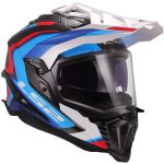 LS2 MX701 C Explorer Frontier – Casco de motocross de moto negro y azul, ECE 22.05