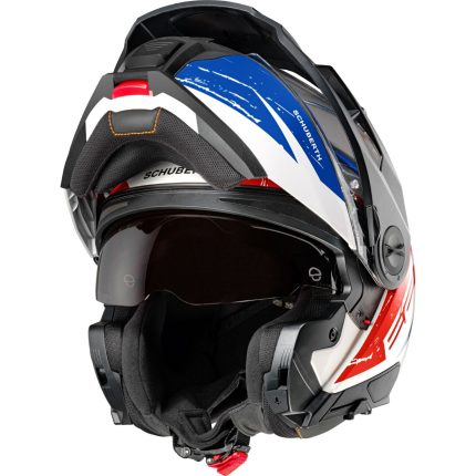 Schuberth E2 Explorer – Casco modular de moto azul brillo, ECE 22.06