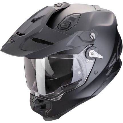 Scorpion ADF-9000 Air Solid – Casco integral de moto negro mate, ECE 22.06