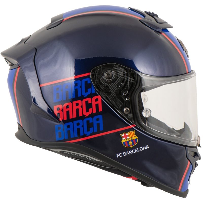 Scorpion EXO-R1 Evo Air FC Barcelona – Casco integral de moto azul, ECE 22.06