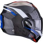 Scorpion EXO-TECH Evo Carbon Rover – Casco modular convertible de moto negro/rojo/azul, ECE 22.05