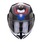 Scorpion EXO-TECH Evo Carbon Rover – Casco modular convertible de moto negro/rojo/azul, ECE 22.05