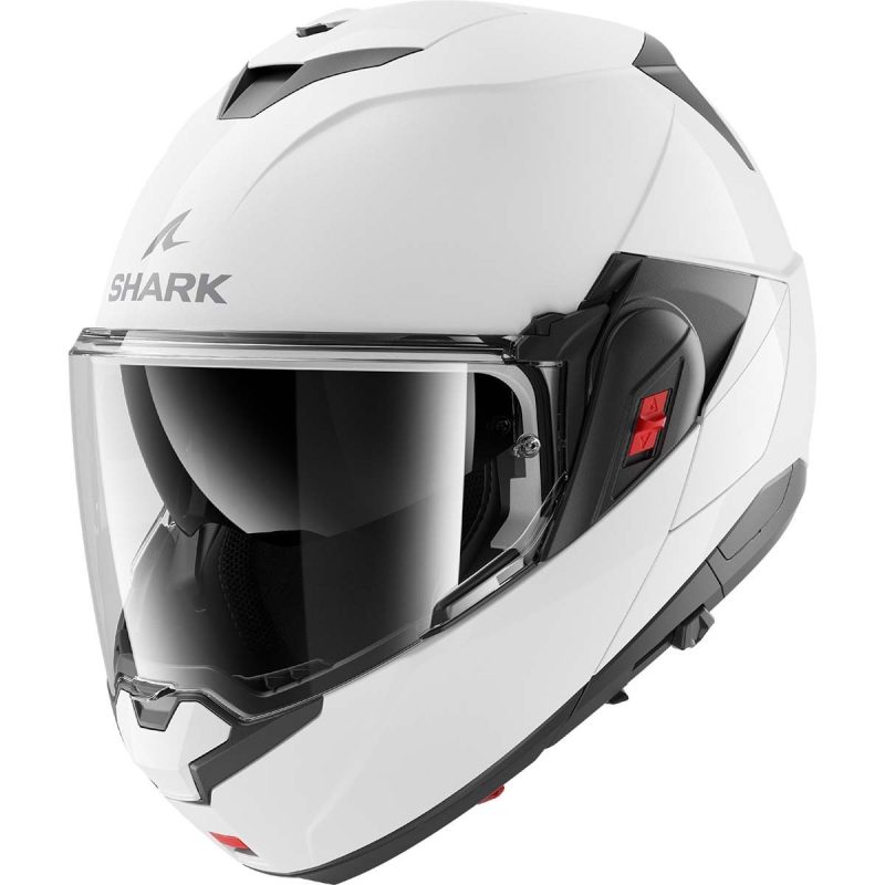 Shark OXO Blank – Casco modular convertible de moto negro mate, ECE 22.06