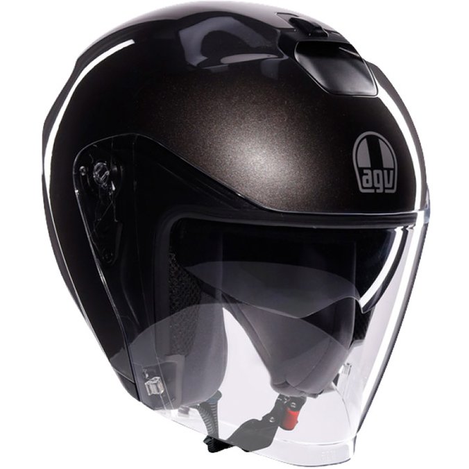 AGV Irides Mono Asfalto – Casco jet de moto gris, ECE 22.06