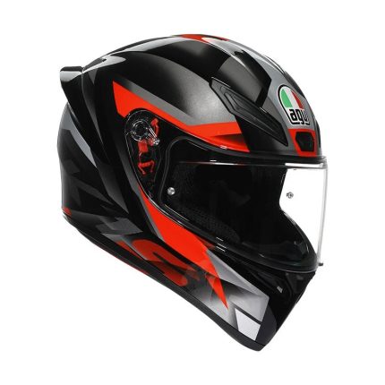 AGV K1 S Fastlap – Casco integral de moto negro y rojo, ECE 22.05