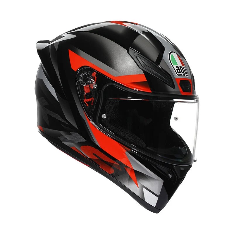 AGV K1 S Fastlap – Casco integral de moto negro y rojo, ECE 22.05