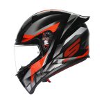 AGV K1 S Fastlap – Casco integral de moto negro y rojo, ECE 22.05