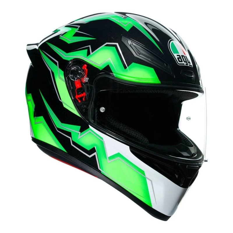 AGV K1 S Kripton – Casco integral de moto verde, cierre doble anilla