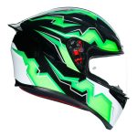 AGV K1 S Kripton – Casco integral de moto verde, cierre doble anilla