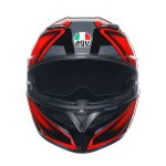 AGV K3 Compound – Casco integral de moto negro/rojo, ECE 22.06