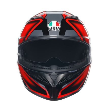 AGV K3 Compound – Casco integral de moto negro/rojo, ECE 22.06