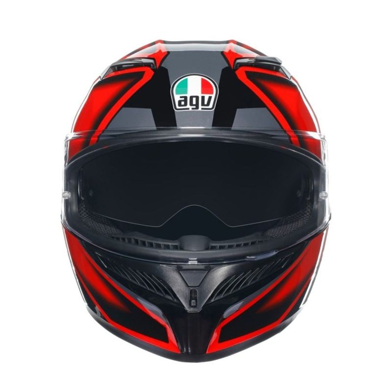 AGV K3 Compound – Casco integral de moto negro/rojo, ECE 22.06