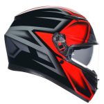 AGV K3 Compound – Casco integral de moto negro/rojo, ECE 22.06