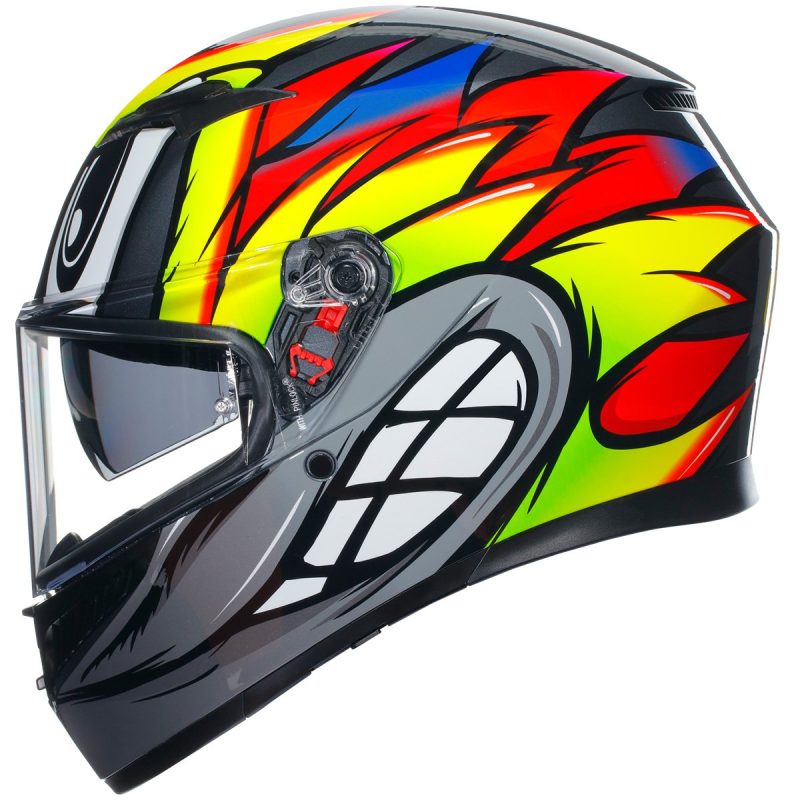 AGV K3 MPLK Birdy 2.0 – Casco integral de moto gris / amarillo / rojo, ECE 22.06