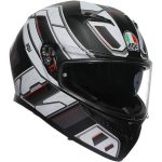 AGV K3 MPLK Rivia – Casco integral de moto negro mate / blanco, ECE 22.06