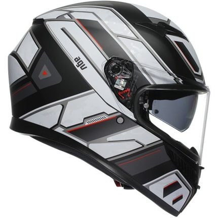 AGV K3 MPLK Rivia – Casco integral de moto negro mate / blanco, ECE 22.06