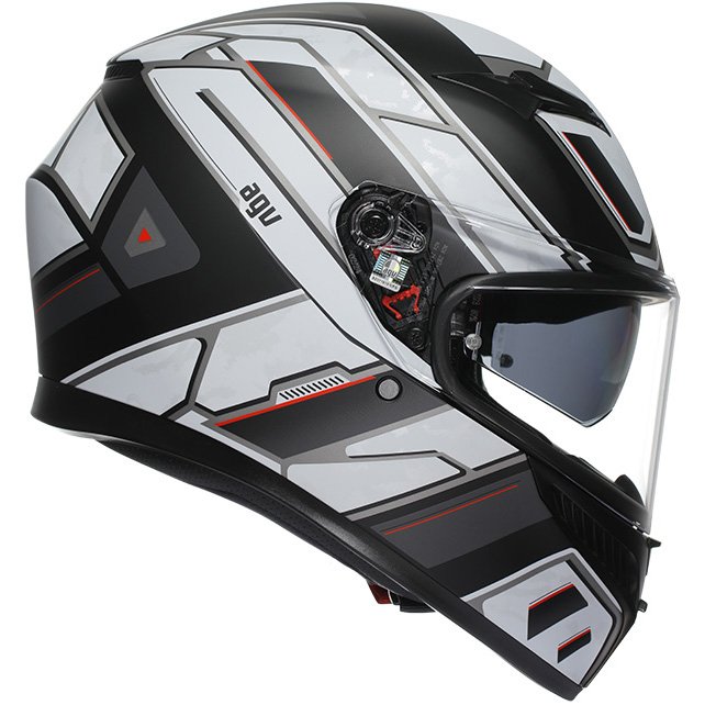 AGV K3 MPLK Rivia – Casco integral de moto negro mate / blanco, ECE 22.06