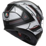 AGV K3 MPLK Rivia – Casco integral de moto negro mate / blanco, ECE 22.06