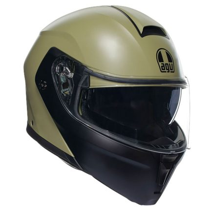 AGV Streetmodular Mono – Casco modular de moto verde / negro, ECE 22.06