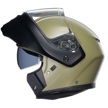 AGV Streetmodular Mono – Casco modular de moto verde / negro, ECE 22.06