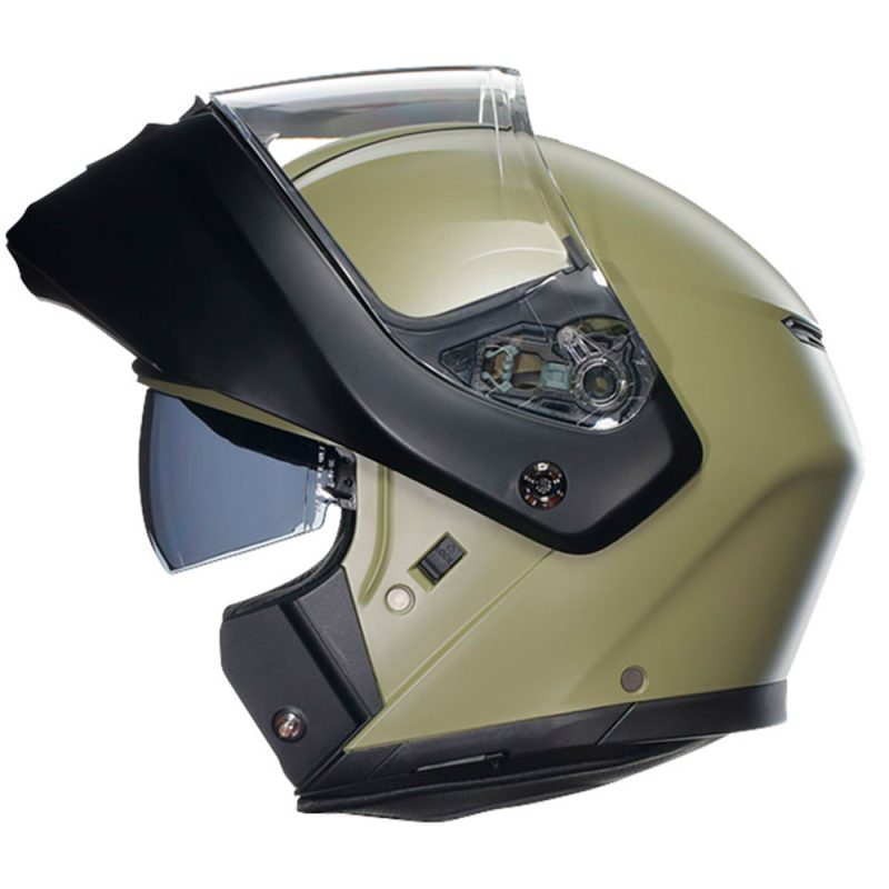 AGV Streetmodular Mono – Casco modular de moto verde / negro, ECE 22.06