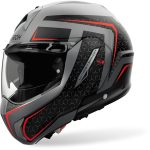 Airoh Mathisse II Magnet – Casco modular de moto negro, gris y rojo, ECE 22.06
