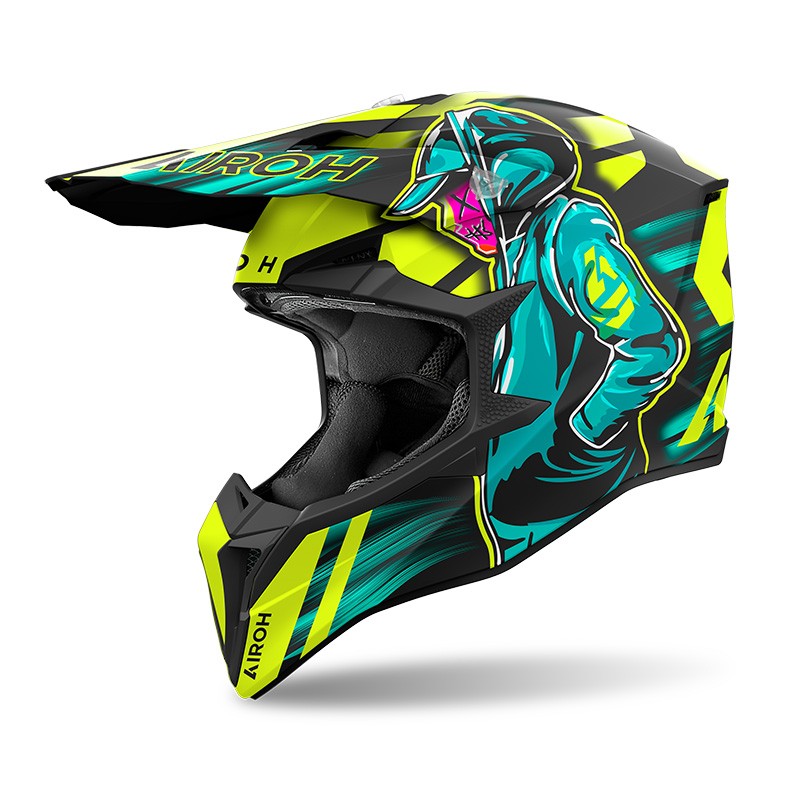 Airoh Wraaap Cyber – Casco de motocross de moto multicolor Airoh Wraaap Cyber – Casco de motocross de moto multicolor