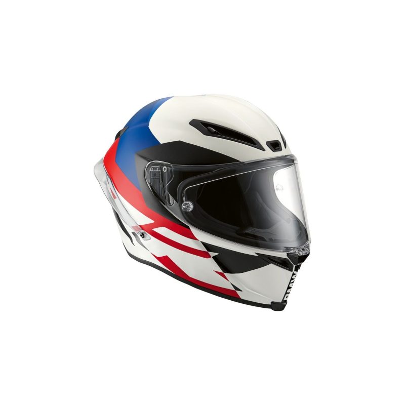 BMW Motorrad M Pro Race Circuit – Casco integral de moto blanco / rojo / azul, ECE 22.06