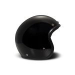 DMD Retro Solid – Casco jet de moto negro brillo, ECE 22.06