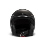 DMD Retro Solid – Casco jet de moto negro brillo, ECE 22.06
