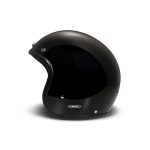 DMD Retro Solid – Casco jet de moto negro brillo, ECE 22.06