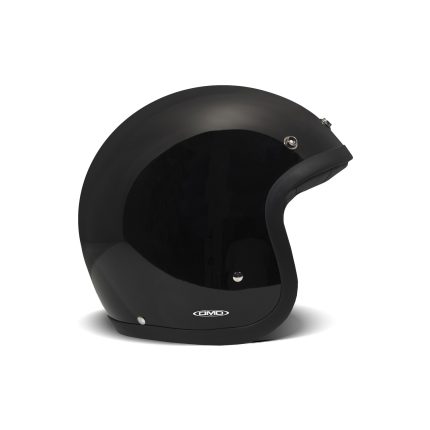 DMD Vintage – Casco jet de moto negro brillo, ECE 22.05