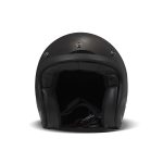 DMD Vintage – Casco jet de moto negro brillo, ECE 22.05