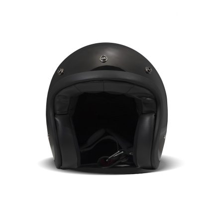 DMD Vintage – Casco jet de moto negro brillo, ECE 22.05