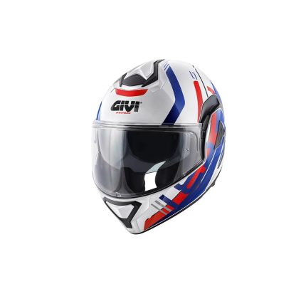 Givi X.30 Pulsar – Casco modular de moto blanco/azul/rojo, ECE 22.06