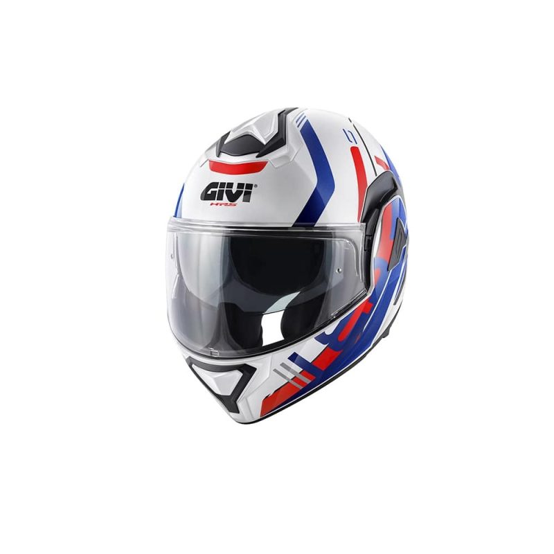 Givi X.30 Pulsar – Casco modular de moto blanco/azul/rojo, ECE 22.06