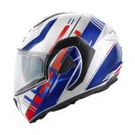 Givi X.30 Pulsar – Casco modular de moto blanco/azul/rojo, ECE 22.06
