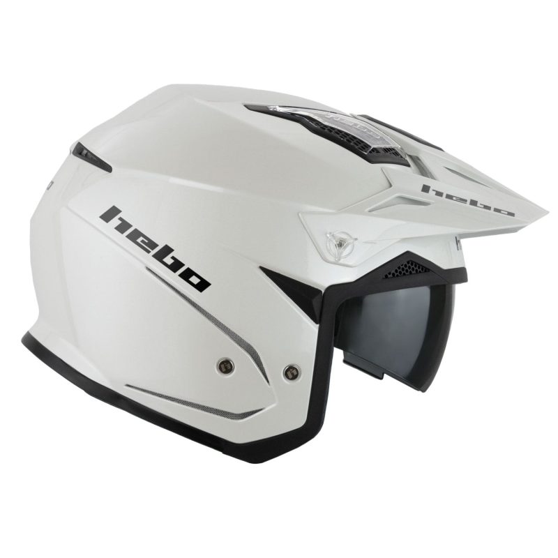 Hebo Zone 5 Monocolor – Casco de trial de moto blanco, ECE 22.06