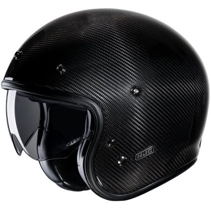 HJC V31 Carbon – Casco jet de moto negro, ECE 22.06