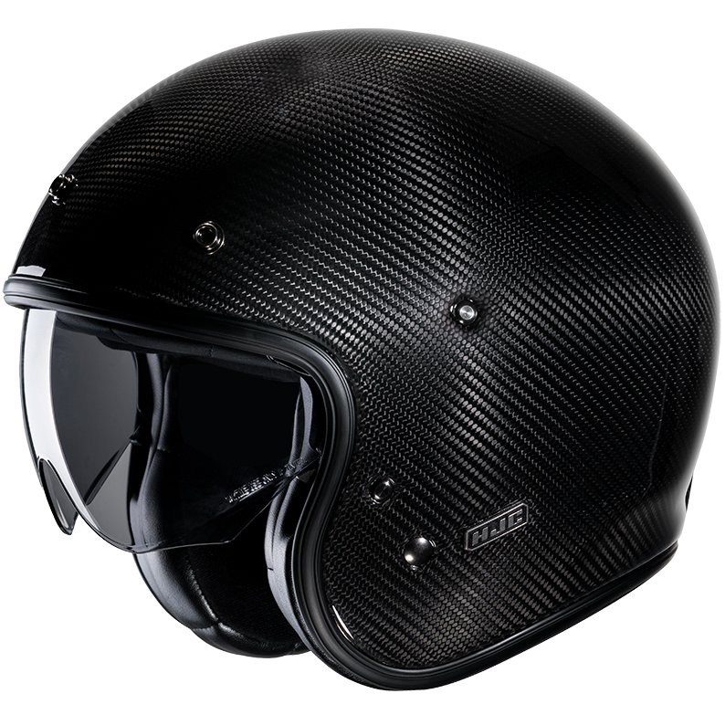 HJC V31 Carbon – Casco jet de moto negro, ECE 22.06