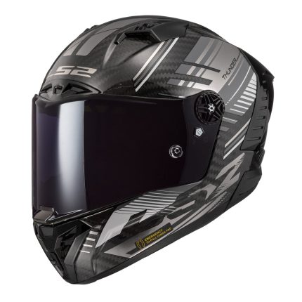 LS2 FF805 Thunder Carbon Volt – Casco integral de moto negro/gris, ECE 22.06